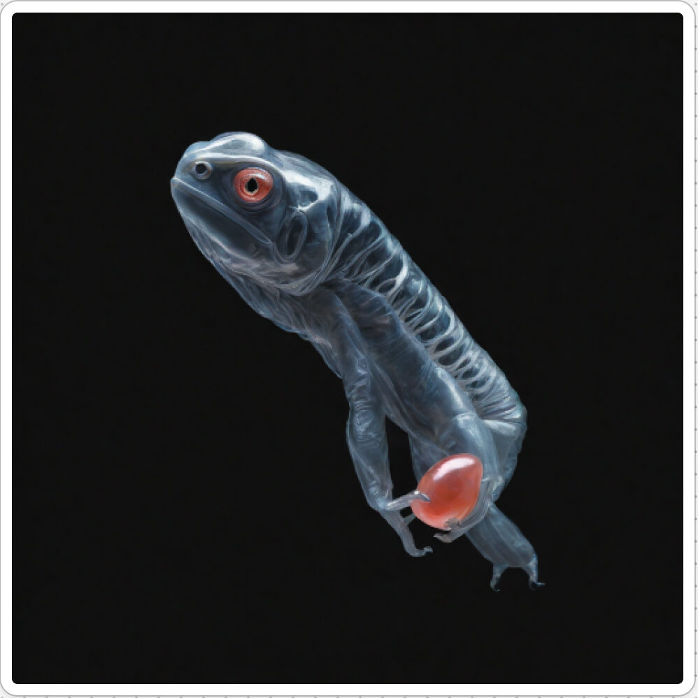 Image d'une bestiole qui a évoluée dans le projet artistique de paléonthologie propective, du sculpteur français et artiste numérique Fred Naud
