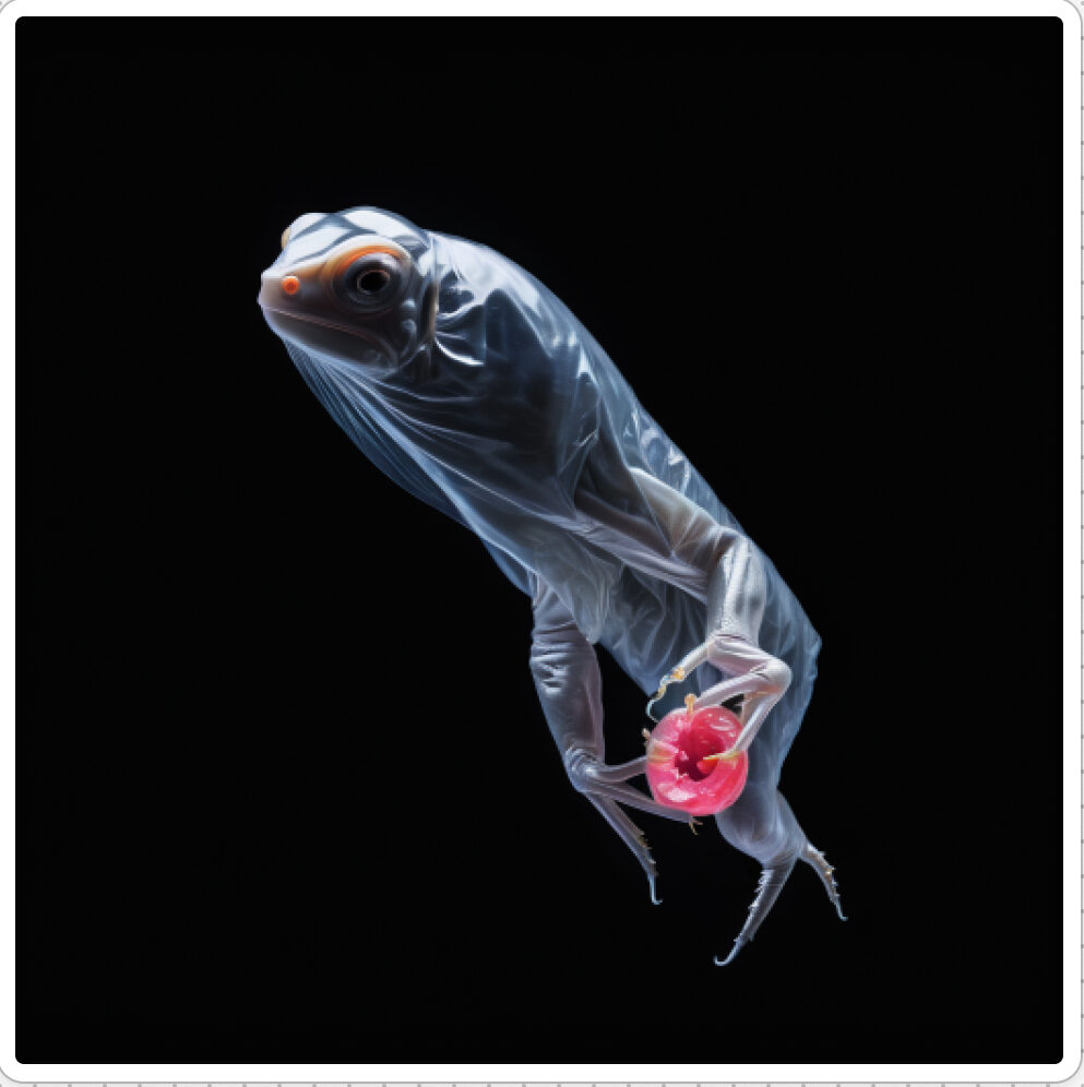 Image d'une bestiole qui a évoluée dans le projet artistique de paléonthologie propective, du sculpteur français et artiste numérique Fred Naud