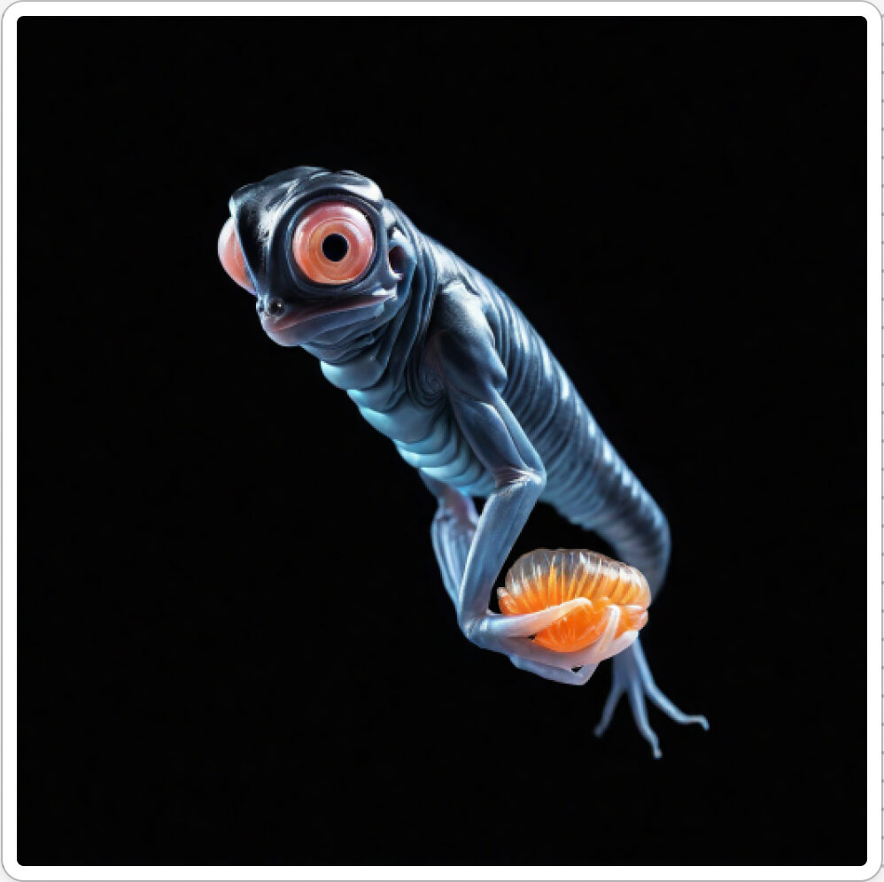 Image d'une bestiole qui a évoluée dans le projet artistique de paléonthologie propective, du sculpteur français et artiste numérique Fred Naud