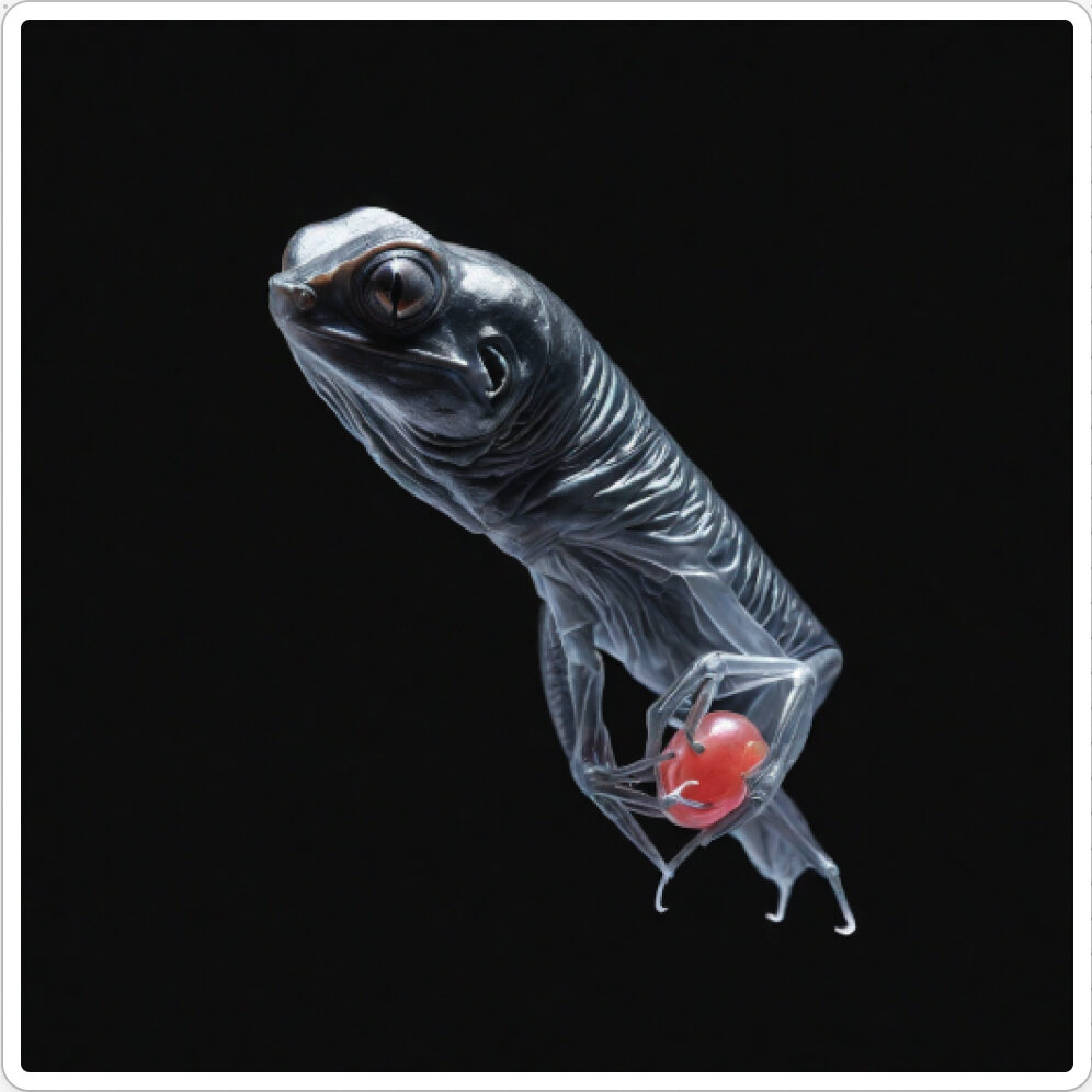 Image d'une bestiole qui a évoluée dans le projet artistique de paléonthologie propective, du sculpteur français et artiste numérique Fred Naud