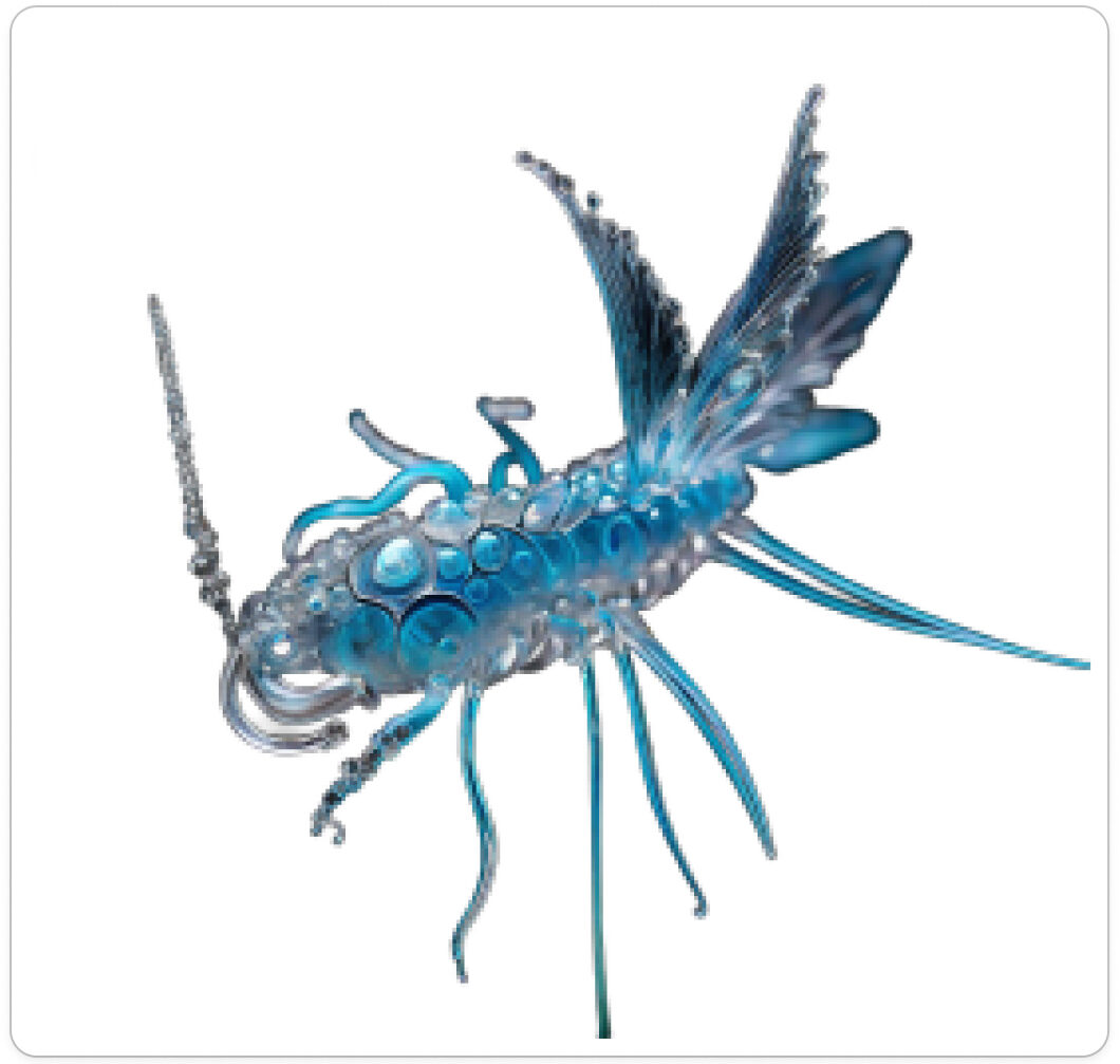 Photo d'une bestiole qui a évolué dans un projet de paléonthologie propective artistique, du sculpteur français et artiste numérique Fred Naud