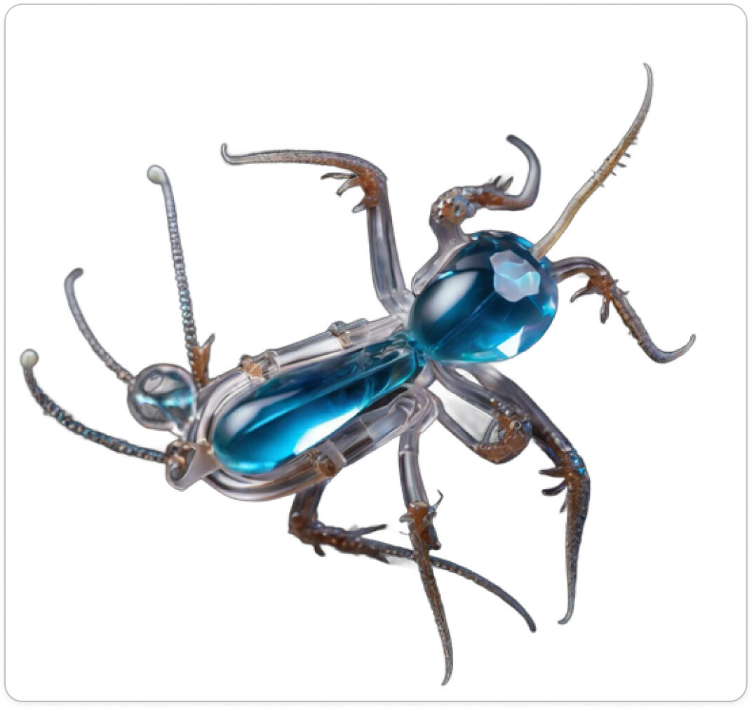 Photo d’une bestiole issue d’un projet de paléontologie prospective artistique, du sculpteur français et artiste numérique Fred Naud.