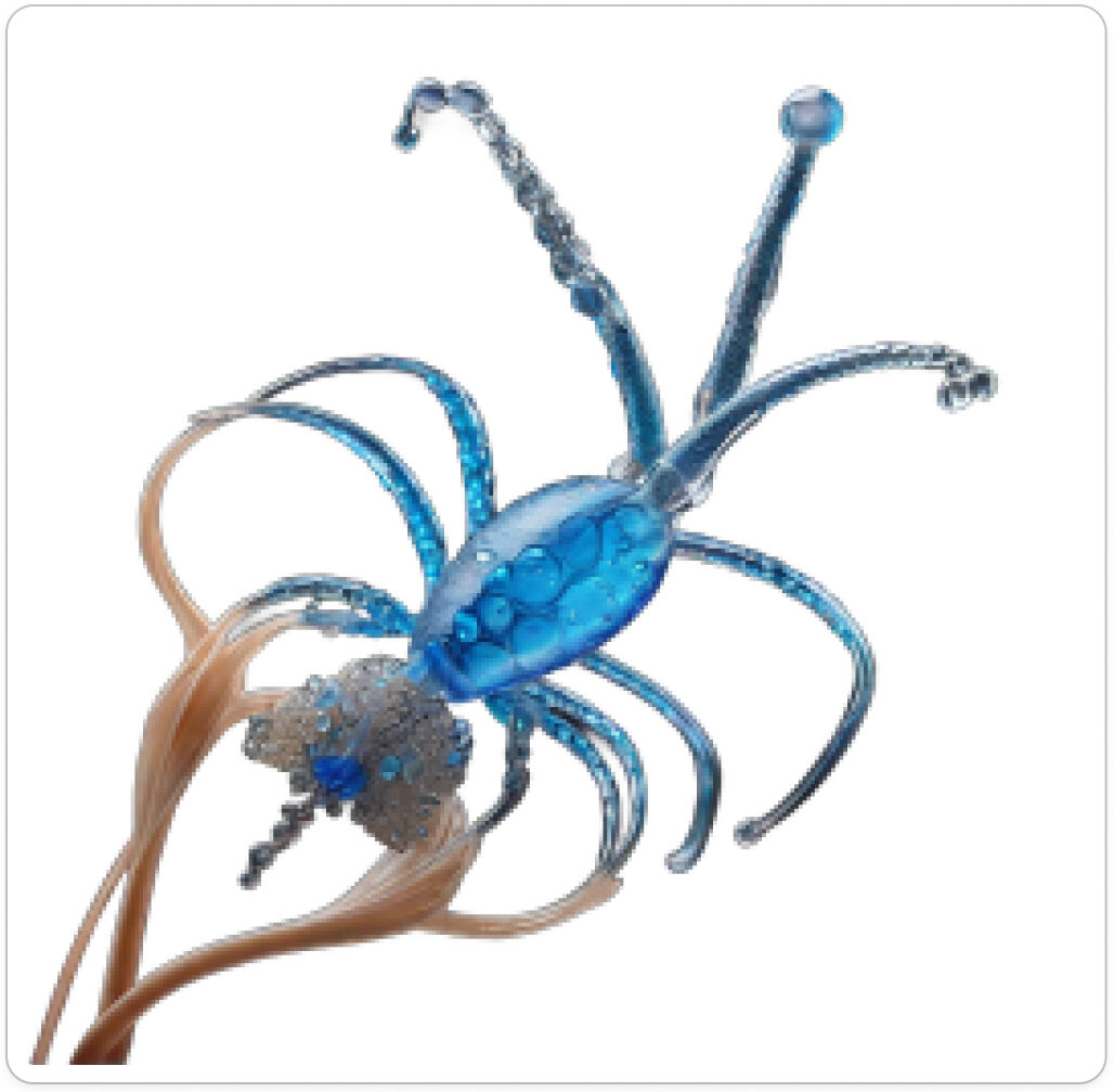 Photo d'une bestiole qui a évolué dans un projet de paléonthologie propective artistique, du sculpteur français et artiste numérique Fred Naud