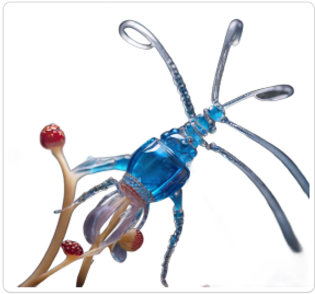 Photo d'une bestiole qui a évolué dans un projet de paléonthologie propective artistique, du sculpteur français et artiste numérique Fred Naud