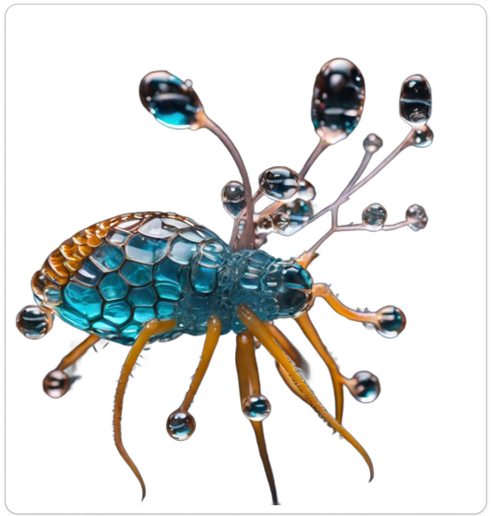Photo d'une bestiole qui a évolué dans un projet de paléonthologie propective artistique, du sculpteur français et artiste numérique Fred Naud