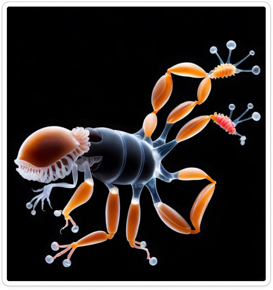 Photo d'une bestiole qui a évolué dans un projet de paléonthologie propective artistique, du sculpteur français et artiste numérique Fred Naud