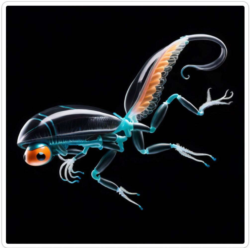 Photo d'une bestiole qui a évolué dans un projet de paléonthologie propective artistique, du sculpteur français et artiste numérique Fred Naud