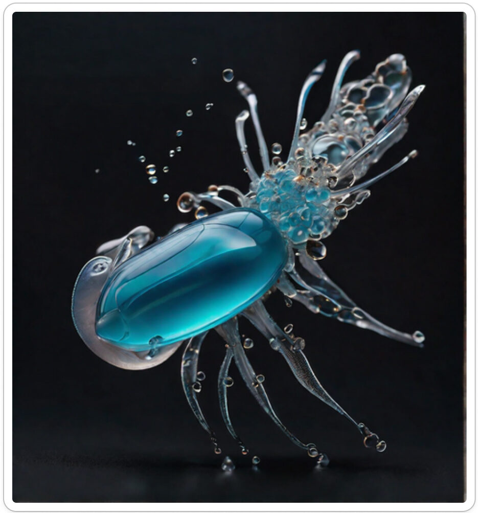 Photo d'une bestiole qui a évolué dans un projet de paléonthologie propective artistique, du sculpteur français et artiste numérique Fred Naud