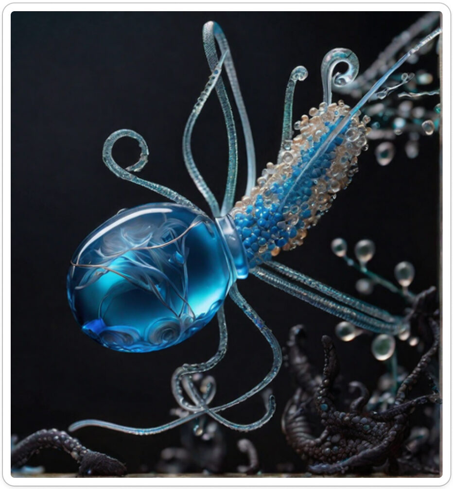 Photo d'une bestiole qui a évolué dans un projet de paléonthologie propective artistique, du sculpteur français et artiste numérique Fred Naud