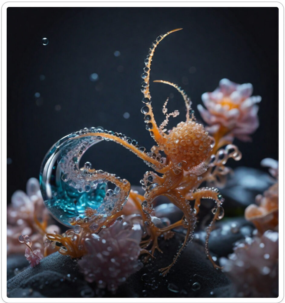 Photo d'une bestiole qui a évolué dans un projet de paléonthologie propective artistique, du sculpteur français et artiste numérique Fred Naud