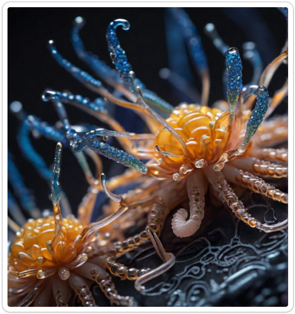 Photo d'une bestiole qui a évolué dans un projet de paléonthologie propective artistique, du sculpteur français et artiste numérique Fred Naud