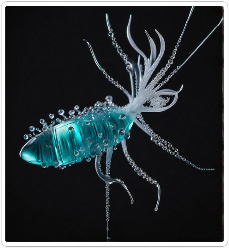 Photo d'une bestiole qui a évolué dans un projet de paléonthologie propective artistique, du sculpteur français et artiste numérique Fred Naud