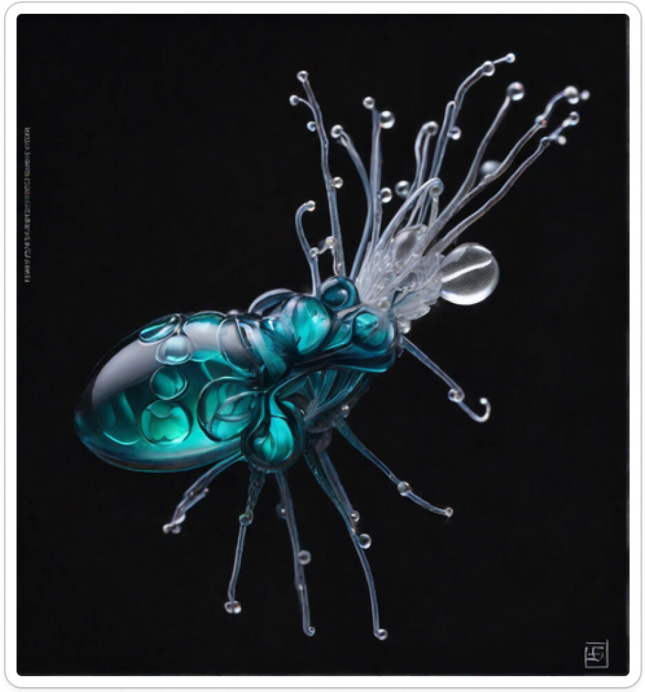 Photo d'une bestiole qui a évolué dans un projet de paléonthologie propective artistique, du sculpteur français et artiste numérique Fred Naud
