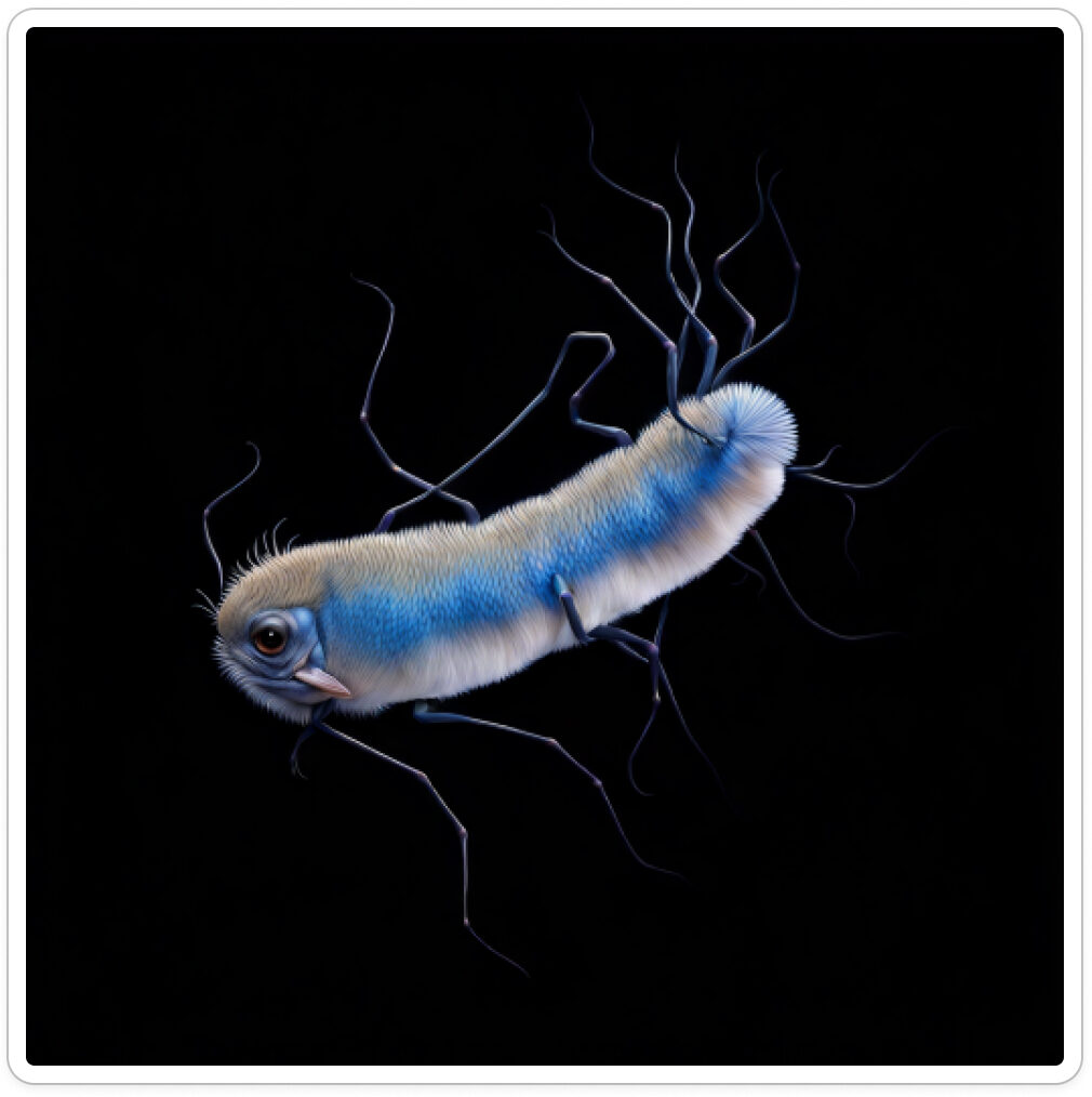 Photo d’une bestiole issue d’un projet de paléontologie prospective artistique, du sculpteur français et artiste numérique Fred Naud.