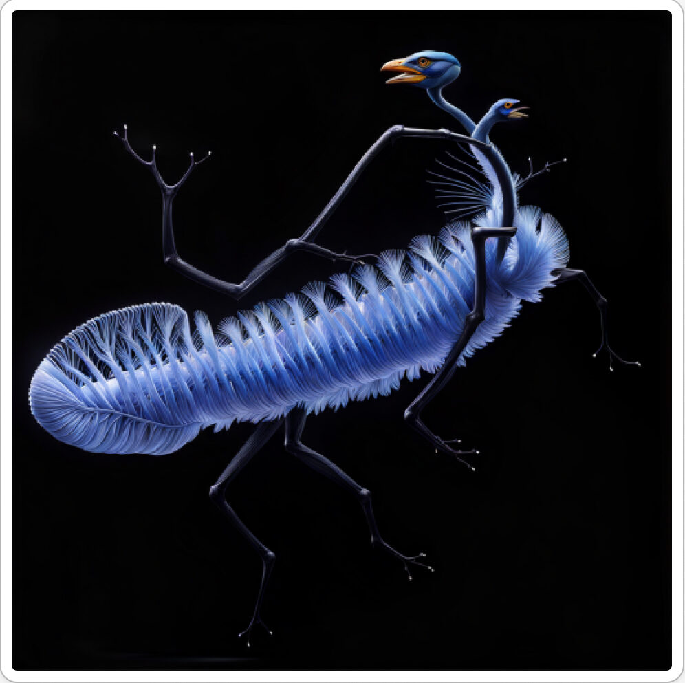 Image d'une bestiole qui a évoluée dans le projet artistique de paléonthologie propective, du sculpteur français et artiste numérique Fred Naud