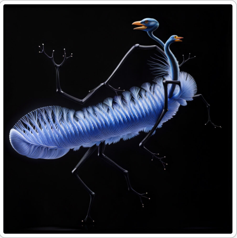 Image d'une bestiole qui a évoluée dans le projet artistique de paléonthologie propective, du sculpteur français et artiste numérique Fred Naud