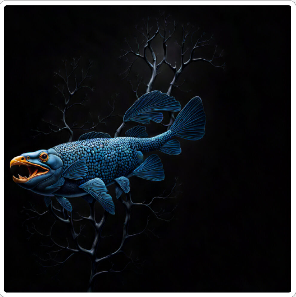 Image d'une bestiole qui a évoluée dans le projet artistique de paléonthologie propective, du sculpteur français et artiste numérique Fred Naud
