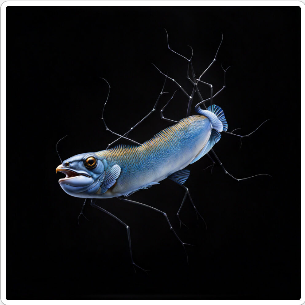 Image d'une bestiole qui a évoluée dans le projet artistique de paléonthologie propective, du sculpteur français et artiste numérique Fred Naud