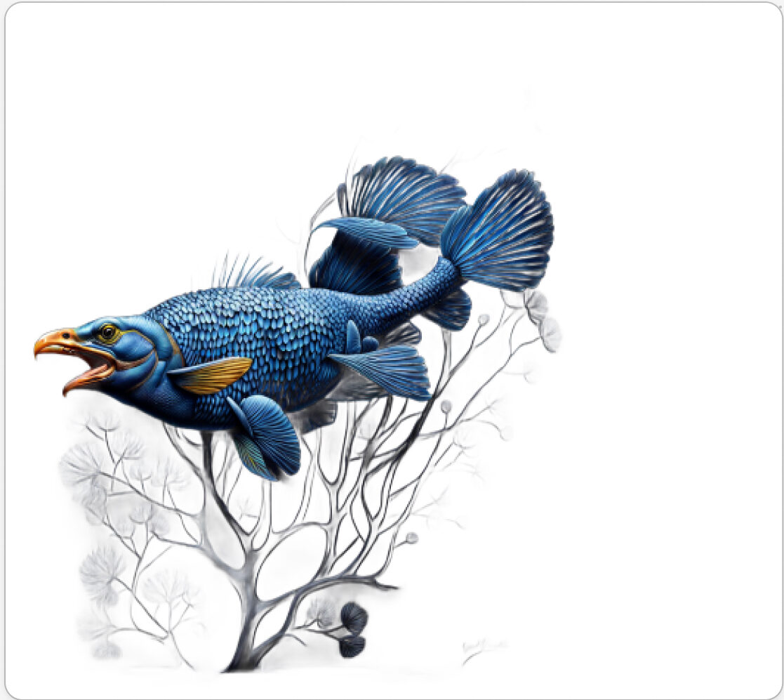 Image d'une bestiole qui a évoluée dans le projet artistique de paléonthologie propective, du sculpteur français et artiste numérique Fred Naud