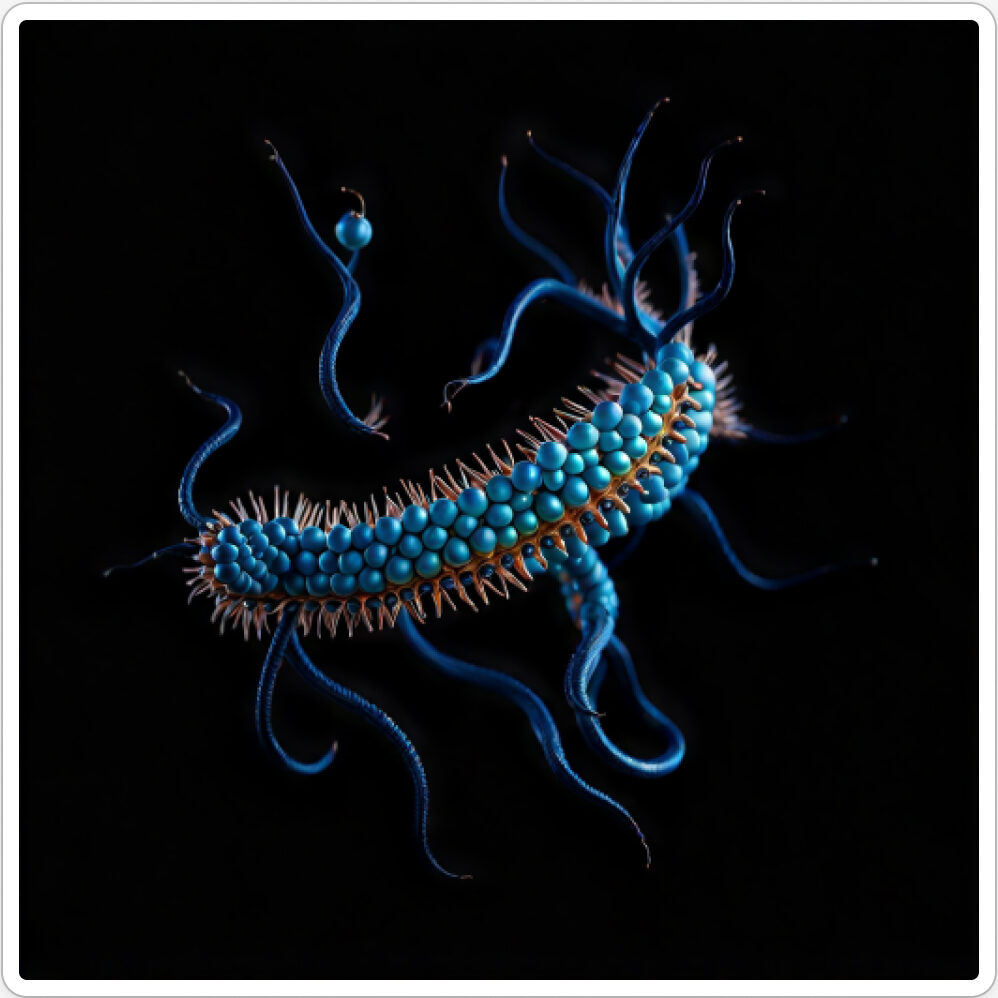 Image d'une bestiole qui a évoluée dans le projet artistique de paléonthologie propective, du sculpteur français et artiste numérique Fred Naud