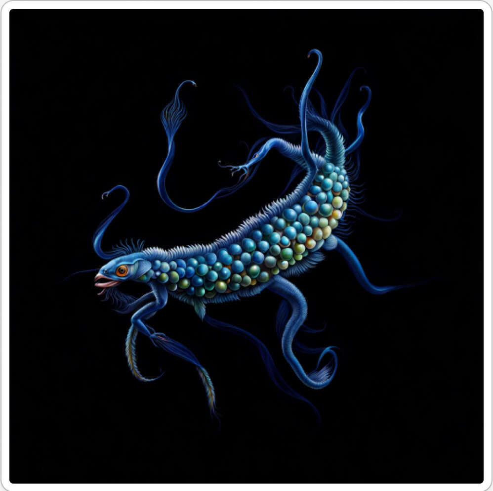 Image d'une bestiole qui a évoluée dans le projet artistique de paléonthologie propective, du sculpteur français et artiste numérique Fred Naud