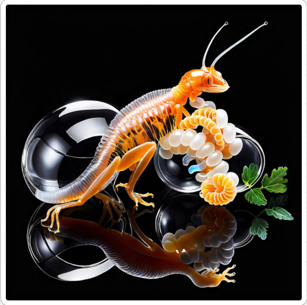 Photo d'une bestiole qui a évolué dans un projet de paléonthologie propective artistique, du sculpteur français et artiste numérique Fred Naud