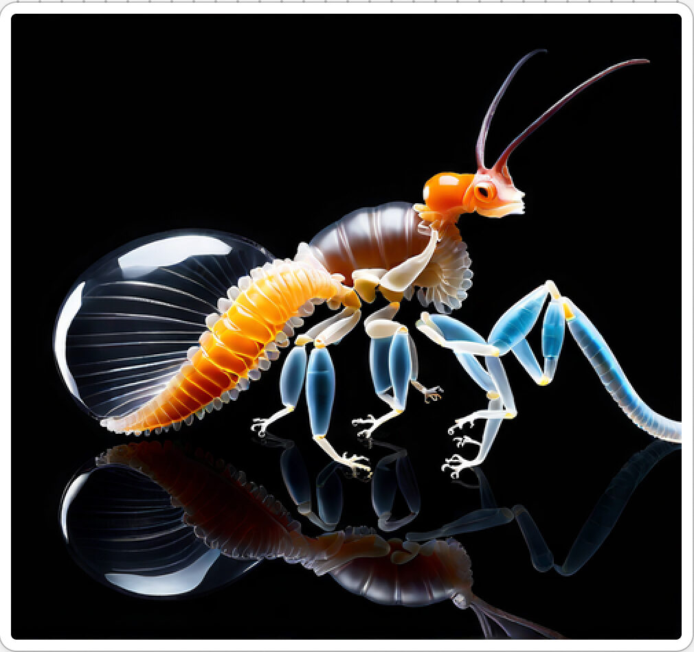 Photo d'une bestiole qui a évolué dans un projet de paléonthologie propective artistique, du sculpteur français et artiste numérique Fred Naud