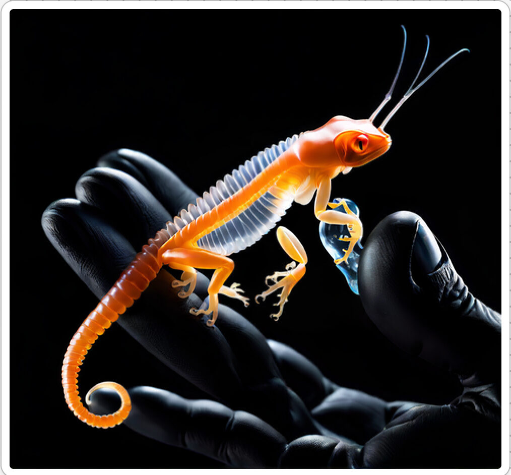 Photo d'une bestiole qui a évolué dans un projet de paléonthologie propective artistique, du sculpteur français et artiste numérique Fred Naud