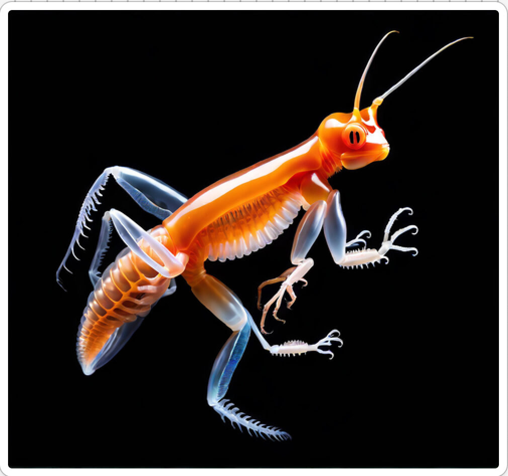 Photo d'une bestiole qui a évolué dans un projet de paléonthologie propective artistique, du sculpteur français et artiste numérique Fred Naud