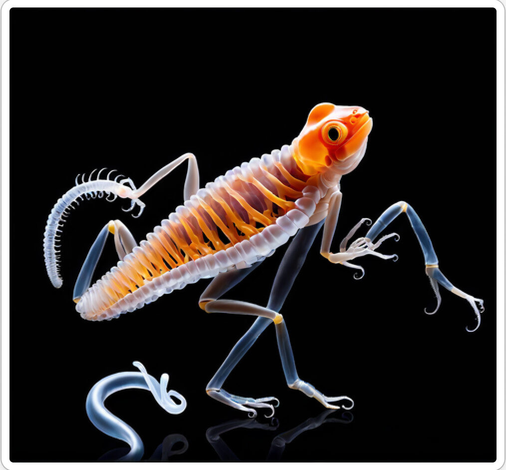 Photo d'une bestiole qui a évolué dans un projet de paléonthologie propective artistique, du sculpteur français et artiste numérique Fred Naud