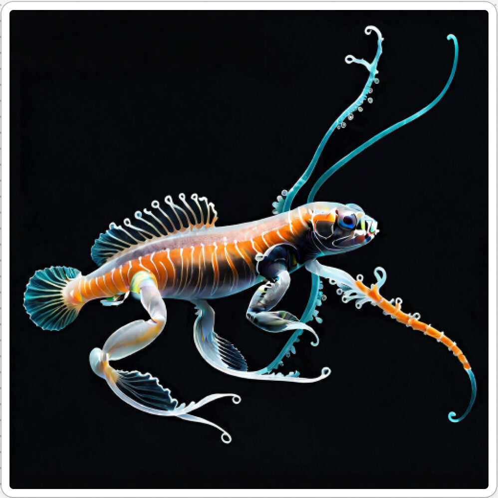 Photo d'une bestiole qui a évolué dans un projet de paléonthologie propective artistique, du sculpteur français et artiste numérique Fred Naud