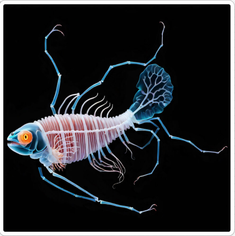Photo d'une bestiole qui a évolué dans un projet de paléonthologie propective artistique, du sculpteur français et artiste numérique Fred Naud