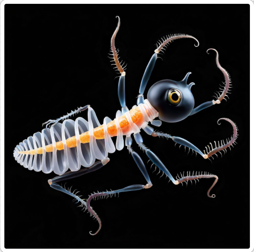 Photo d'une bestiole qui a évolué dans un projet de paléonthologie propective artistique, du sculpteur français et artiste numérique Fred Naud