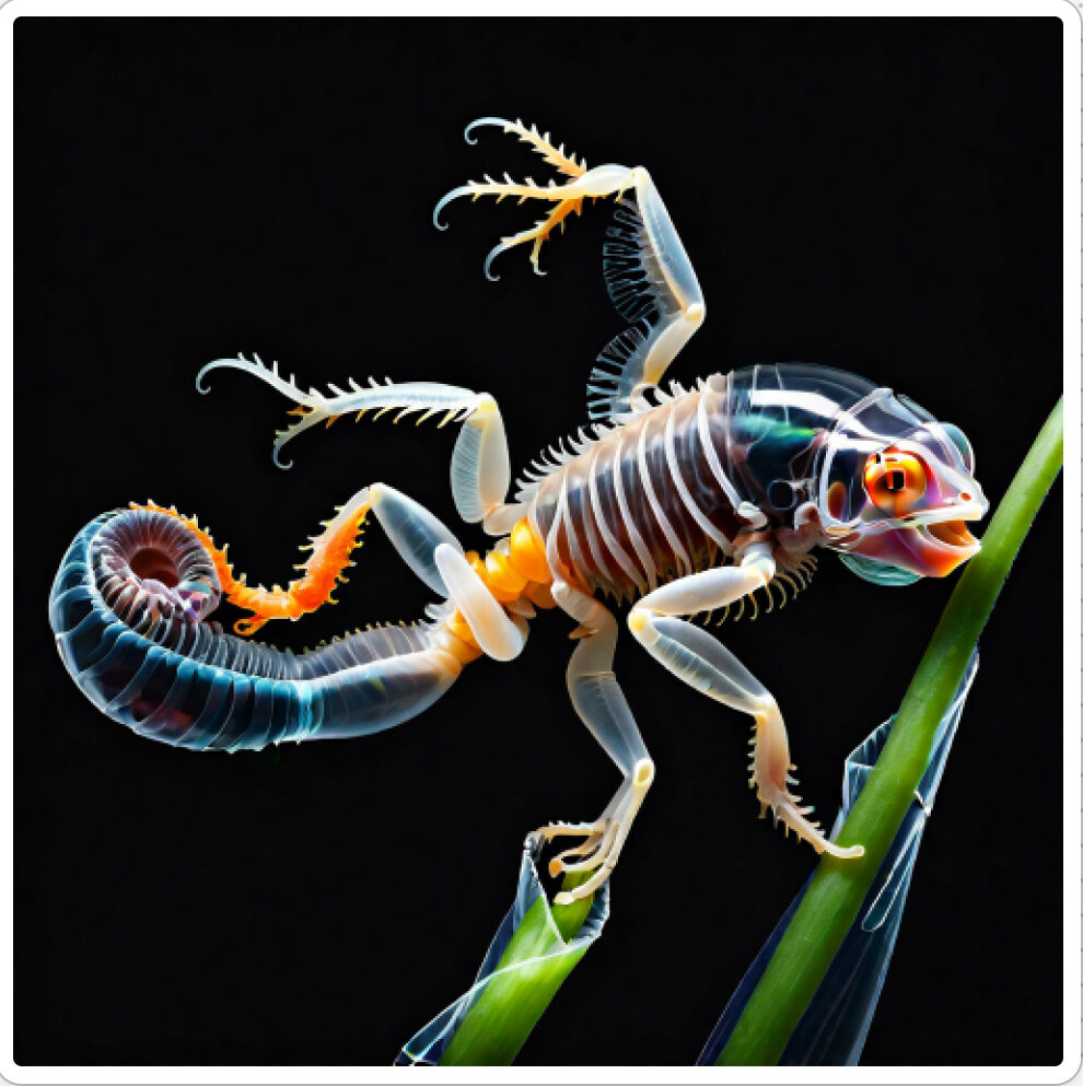 Photo d'une bestiole qui a évolué dans un projet de paléonthologie propective artistique, du sculpteur français et artiste numérique Fred Naud