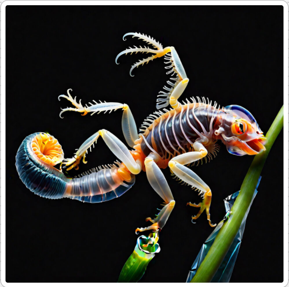 Photo d'une bestiole qui a évolué dans un projet de paléonthologie propective artistique, du sculpteur français et artiste numérique Fred Naud