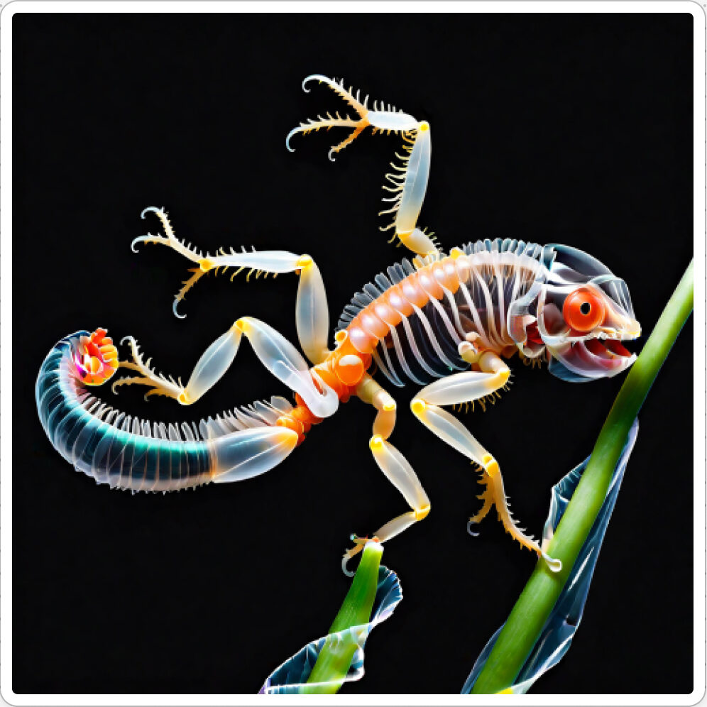 Photo d'une bestiole qui a évolué dans un projet de paléonthologie propective artistique, du sculpteur français et artiste numérique Fred Naud