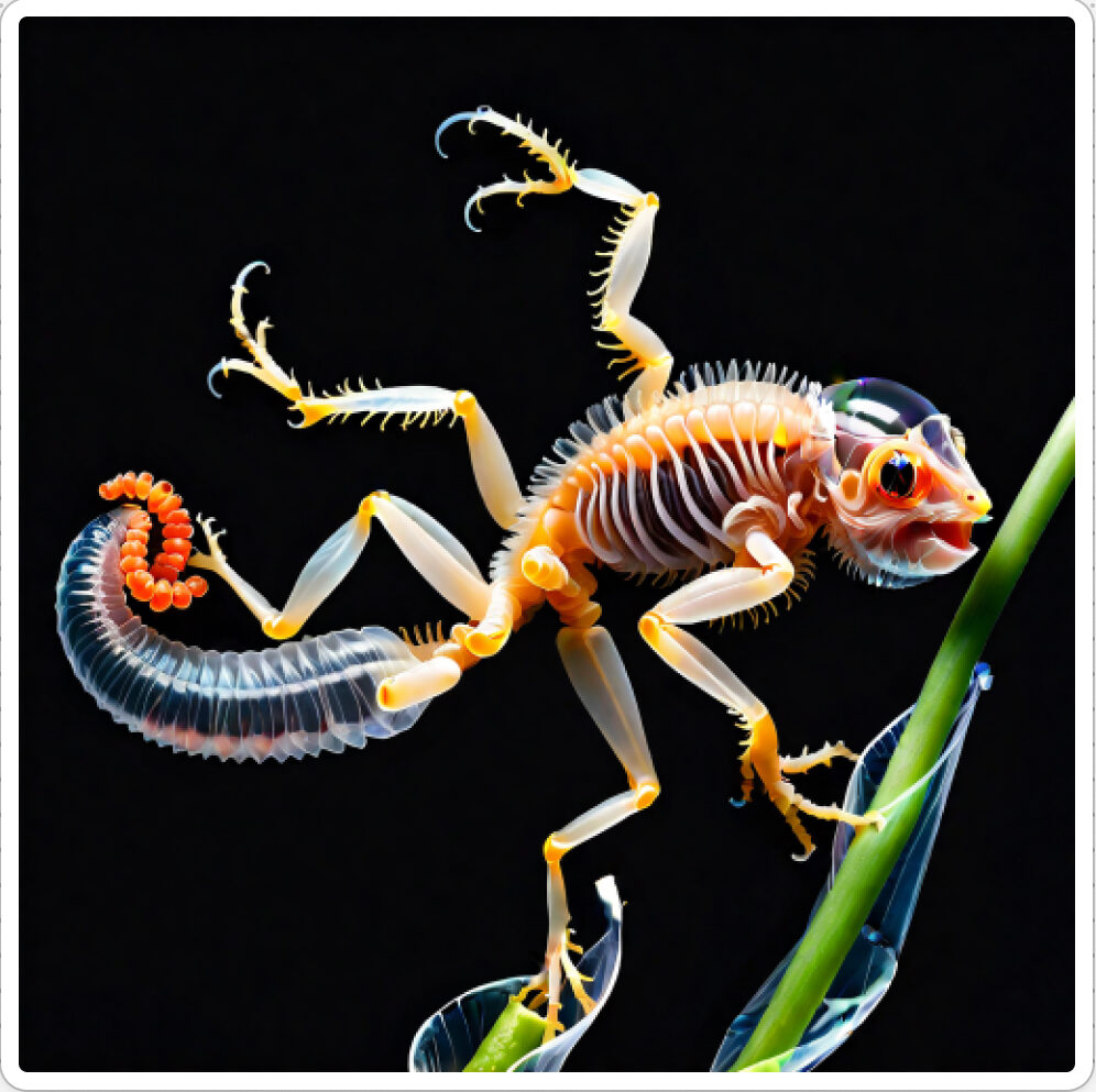 Photo d'une bestiole qui a évolué dans un projet de paléonthologie propective artistique, du sculpteur français et artiste numérique Fred Naud