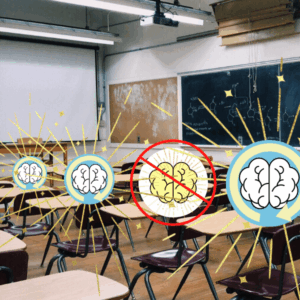 Illustration de l'intéligence en classe pour le glog de l'artiste contemporain Frédéric Naud