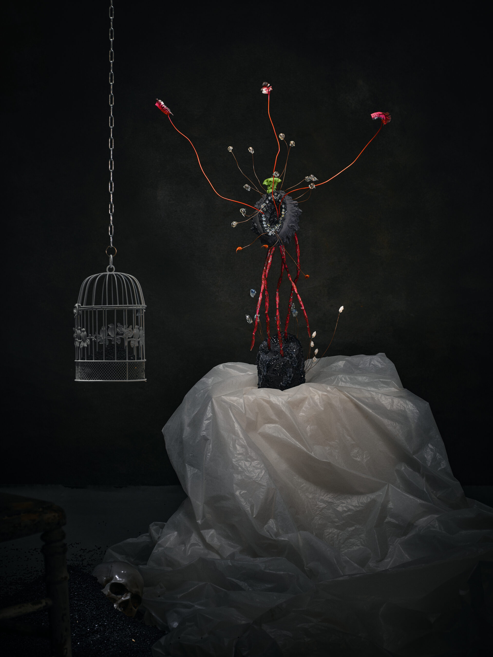 Photo mise en scène par l'artiste photographe Gildas PARÉ, d'une oeuvre collaborative Cadavre exquis de Frédéric Naud et Jean-Philippe Jacq