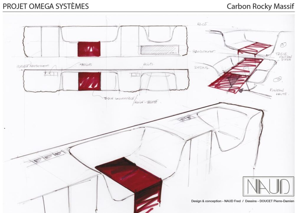 Planche de dessin pour la réalisation d'oeuvres intégrées dans le projet de recyclage de carbon aéronautique avec l'entreprise Web Industries