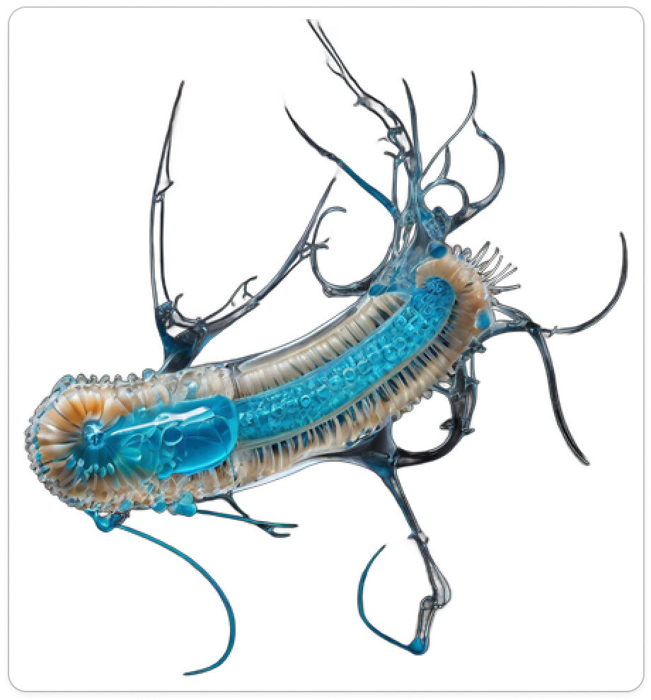 Bestiole du projet Tempus evolutionid vitae post huminum de l'artiste numérique et sculpteur Fred Naud