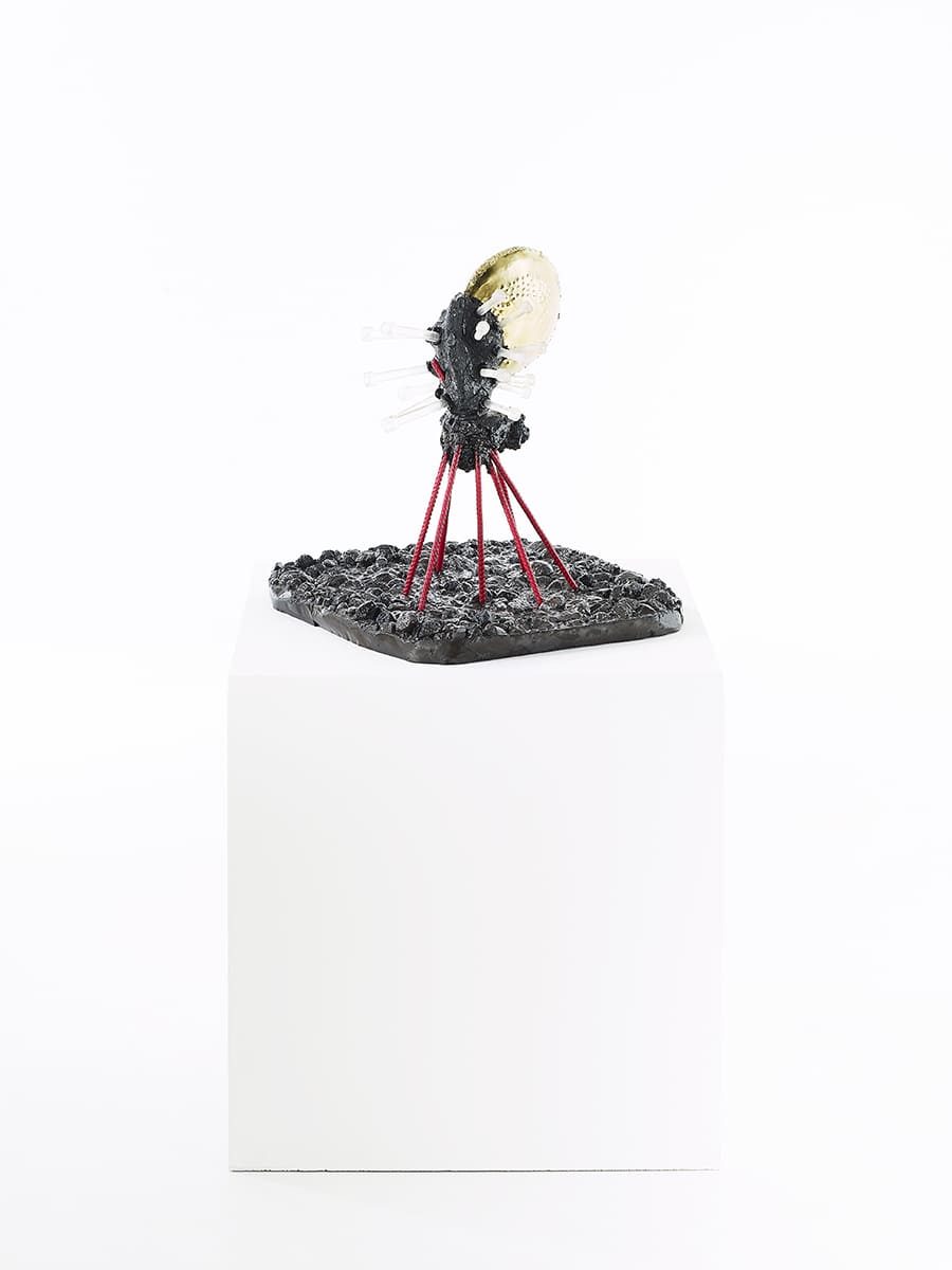 CARBON ROCK GLOBUL SCREWS 1.1 Vue entière de l'oeuvre d'art Carbon Rock Globul Screws, réalisée par le sculpteur Frédéric Naud