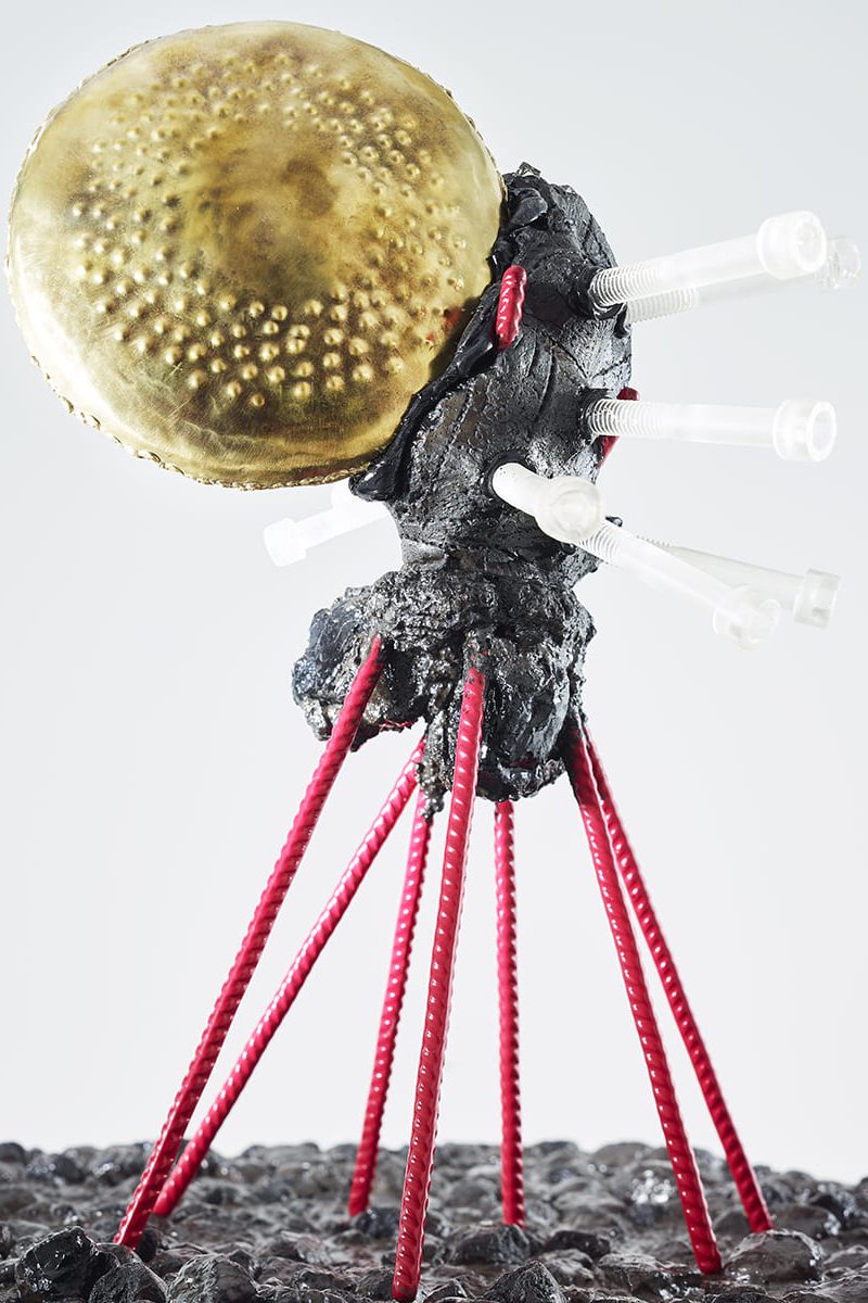 CARBON ROCK GLOBUL SCREWS 1.3 Découvrez en détaille la sculpture Carbon Rock Globul Screws, avec ses excroissance et son corps noir profond