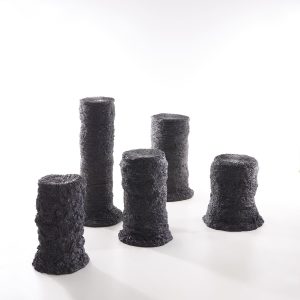 Présentation des oeuvres Carbon Rock Stromatolites en vue d'ensemble